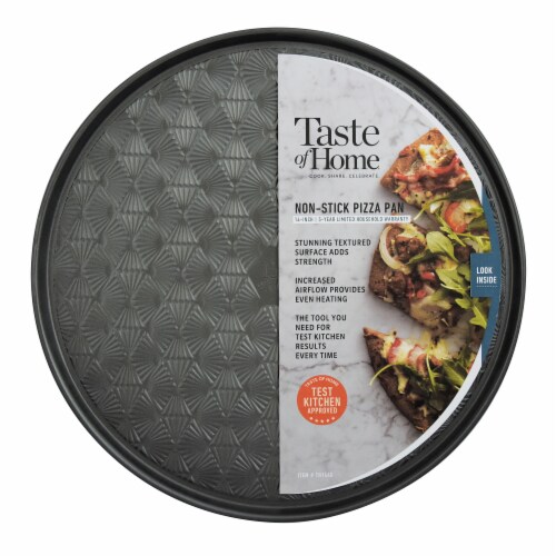 Taste of Home 14 inch Nonstick Metal Pizza Pan Perspective: left