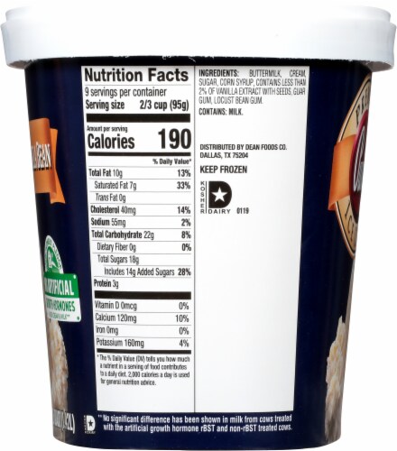Purity All Natural Vanilla Bean Ice Cream Tub Perspective: left
