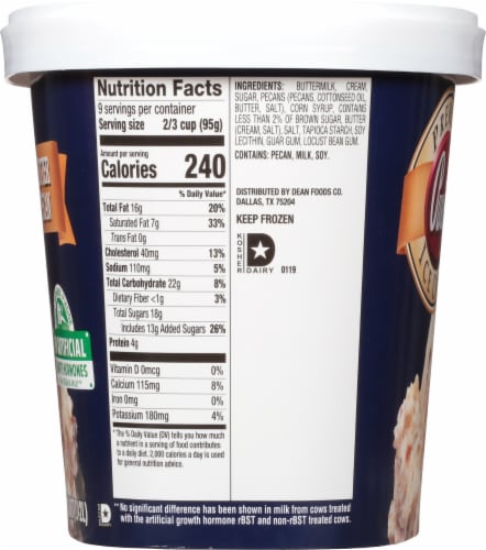 Purity All Natural Butter Pecan Ice Cream Tub Perspective: left