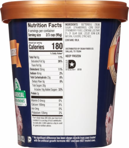 Purity All Natural Strawberry Ice Cream Tub Perspective: left