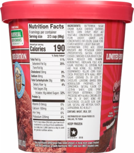 Purity Limited Edition Chocolate Cherry Cookies & Cream Premium Ice Cream Perspective: left