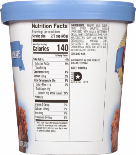 Purity™ Chocolate Frozen Yogurt Tub Perspective: left