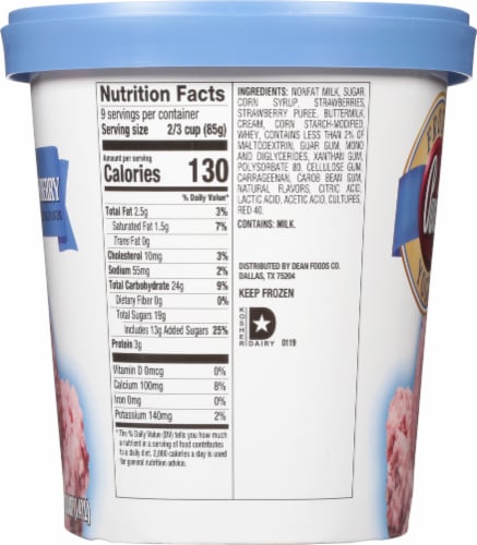 Purity™ Strawberry Frozen Yogurt Tub Perspective: left