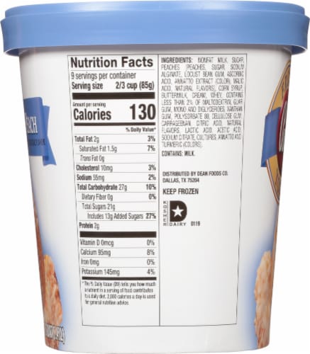 Purity™ Peach Frozen Yogurt Tub Perspective: left