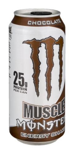 Muscle Monster Chocolate Energy Shake Perspective: left