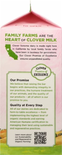 Clover Organic Farms Vitamin D Whole Milk Perspective: left