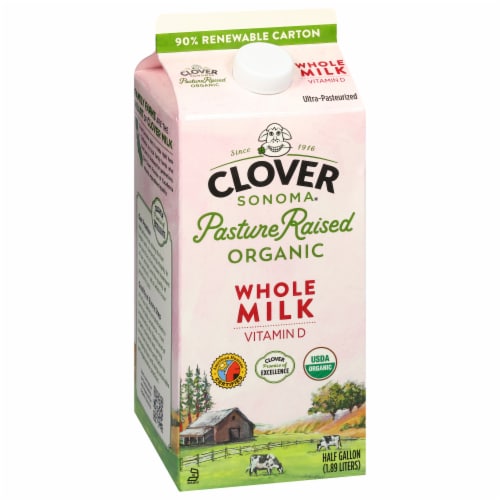 Clover Sonoma Organic Whole Milk 0.5 gal Perspective: left