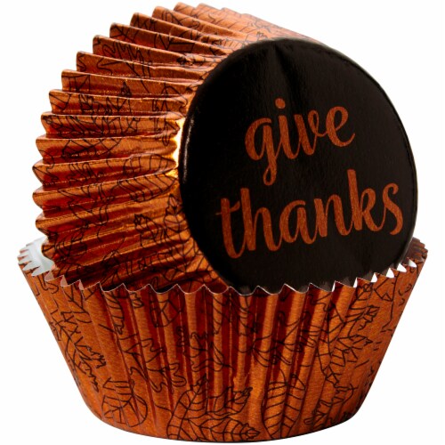 Standard Foil Baking Give Thanks Cups Perspective: left