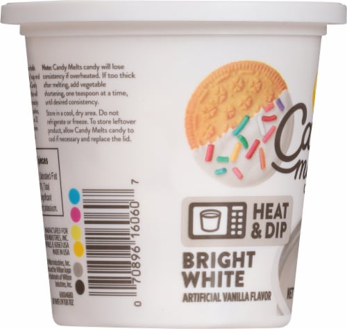 Wilton Candy Melts Bright White Micorowavable Icing Perspective: left