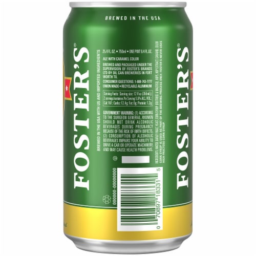 Foster's Premium Ale Beer Single Can Perspective: left