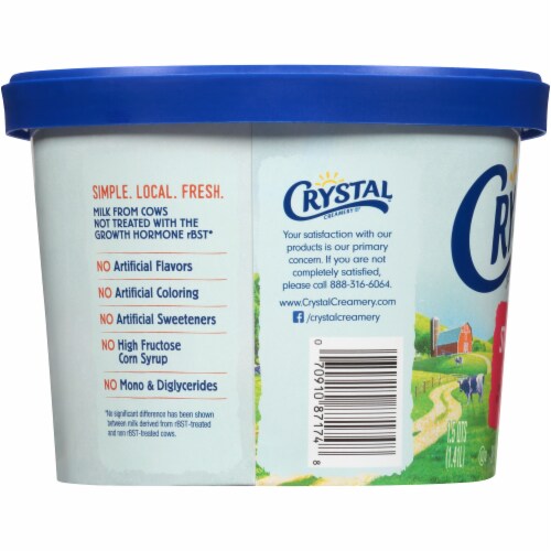 Crystal Creamery Strawberry Ice Cream Perspective: left