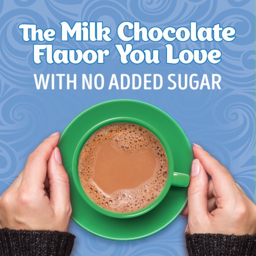 Swiss Miss Milk Chocolate Flavor No Sugar Added Hot Cocoa Mix Canister Perspective: left