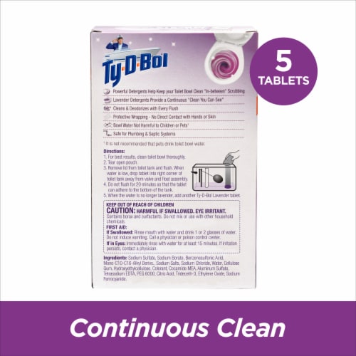 Ty-D-Bol Lavender Automatic Bowl Cleaner Tablets Perspective: left