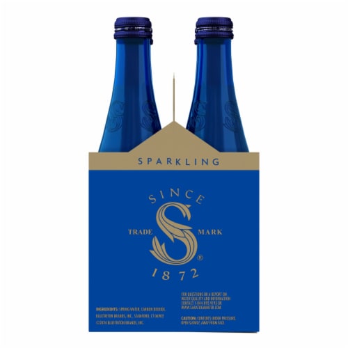 Saratoga® Spring Sparkling Bottled Water Perspective: left