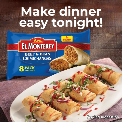 El Monterey® Family Size Beef & Bean Frozen Chimichangas Perspective: left