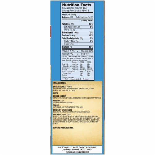 El Monterey® Chicken & Cheese Frozen Flour Taquitos Perspective: left