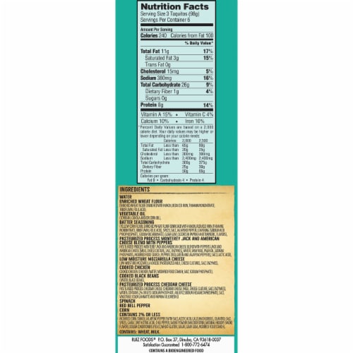 El Monterey® Extra Crunchy Southwest Chicken Frozen Taquitos Perspective: left
