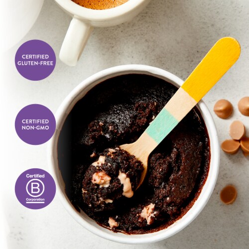 King Arthur Gluten-Free Single Serve Chocolate Cake With Salted Caramel Chips, Non-GMO Perspective: left