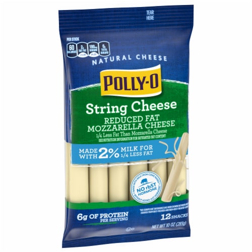 Polly-O Reduced Fat Mozzarella String Cheese Snacks Perspective: left