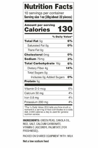 Harvest Snaps® Lightly Salted Green Pea Snack Crisps Perspective: left