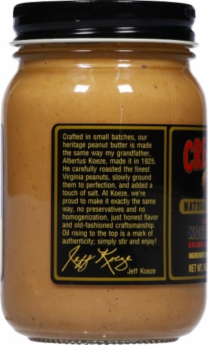 Cream-Nut Crunchy Natural Peanut Butter Perspective: left