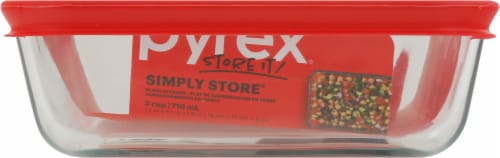 Pyrex® Covered Storage Dish - Clear/Red Perspective: left