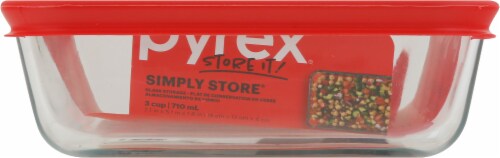 Pyrex® Covered Storage Dish - Clear/Red Perspective: left