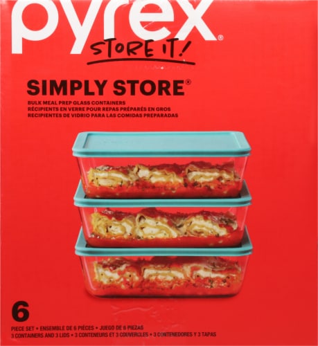 Pyrex SS 6pc 11c Bulk Set Mass Grocery Perspective: left