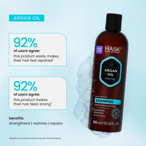 Hask® Argan Oil Repairing Shampoo Perspective: left