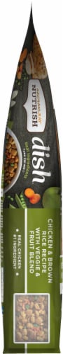Rachael Ray Nutrish Dish Chicken & Brown Rice with Veggies & Fruit Dry Dog Food Perspective: left