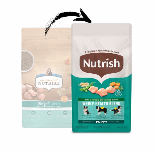 Rachael Ray™ Nutrish® Bright Puppy Real Chicken & Brown Rice Recipe Dry Dog Food Perspective: left