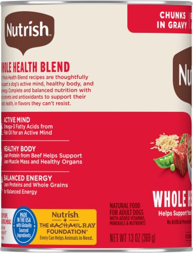 Rachael Ray® Nutrish® Beef & Veggie Chunks in Gravy Wet Dog Food Perspective: left