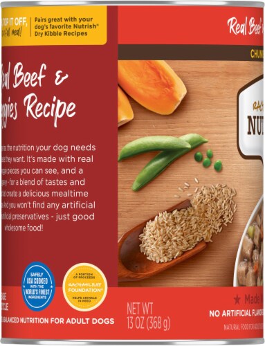Rachael Ray® Nutrish® Beef & Veggie Chunks in Gravy Wet Dog Food Perspective: left