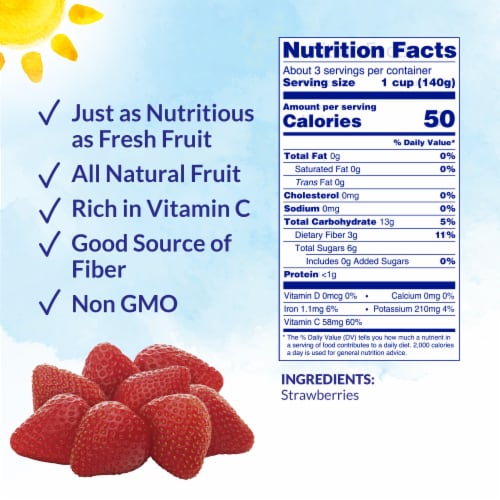DOLE® Frozen Whole Strawberries Perspective: left