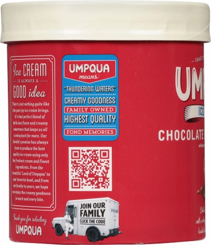 Umpqua Chocolate Peanut Butter Ice Cream Tub Perspective: left