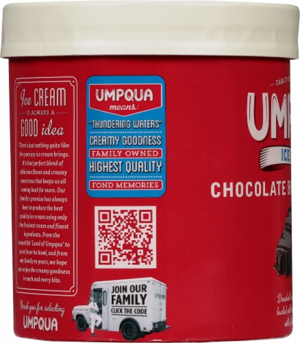 Umpqua Chocolate Brownie Thunder Ice Cream Tub Perspective: left