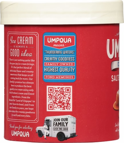 Umpqua Salted Caramel Ice Cream Tub Perspective: left