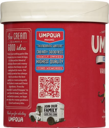 Umpqua Vanilla Bean Ice Cream Tub Perspective: left