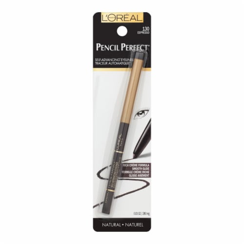 L'Oreal Paris Pencil Perfect Eyeliner Self Advancing 130 Espresso Perspective: left
