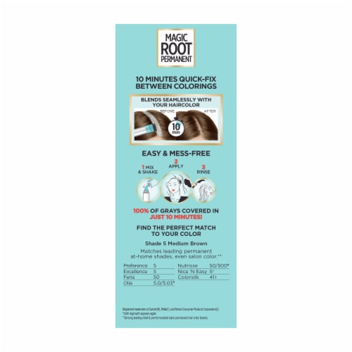 L'Oreal Paris Magic Root Rescue Root Coloring Kit Permanent 5 Medium Brown Perspective: left