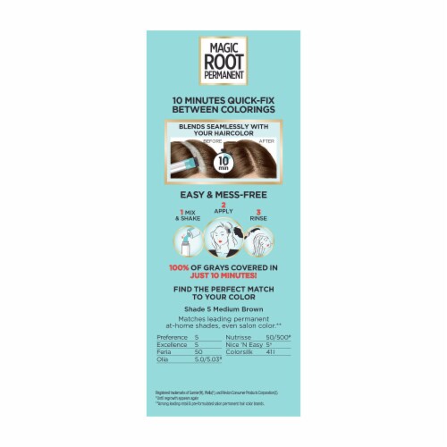 L'Oreal Paris Magic Root Rescue Root Coloring Kit Permanent 5 Medium Brown Perspective: left