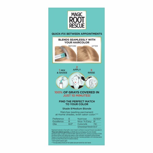 L'Oreal Paris Magic Root Rescue 8 Medium Blonde Root Hair Coloring Kit Perspective: left