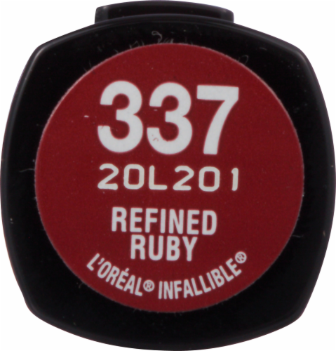 L'Oreal Paris Infallible Refined Ruby Lip Color Perspective: left