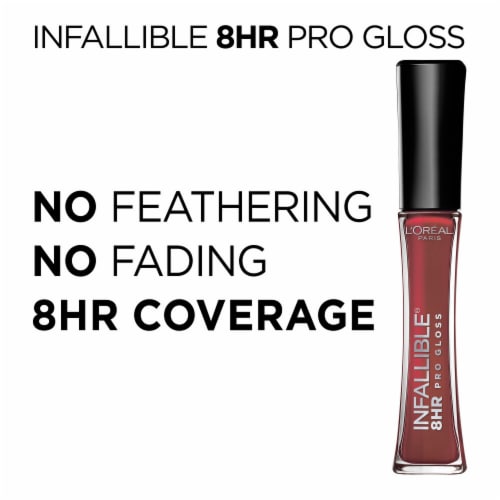 L'Oreal Paris Infallible 340 Cherry Flash 8 HR Pro Lip Gloss Perspective: left