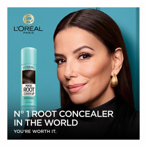L'Oreal Paris Magic Root Cover Up Light Golden Brown Gray Concealer Spray Perspective: left