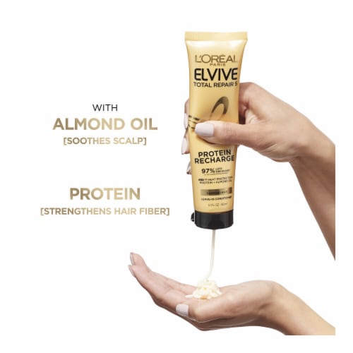 L'Oreal Paris Elvive Total Repair 5 Protein Recharge Leave-In Conditioner for Damaged Hair Perspective: left