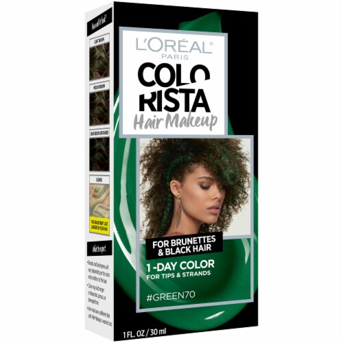 L'Oreal Paris Colorista Green 70 Single Day Hair Makeup Perspective: left