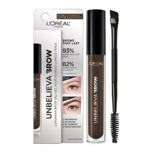 L'Oreal Paris Unbelieva Brow Tinted Brow Gel Longwear Waterproof 575 Dark Brunette Perspective: left
