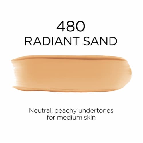 L'Oreal Paris Infallible Foundation 32 Hour Fresh Wear Lightweight 480 Radiant Sand Perspective: left