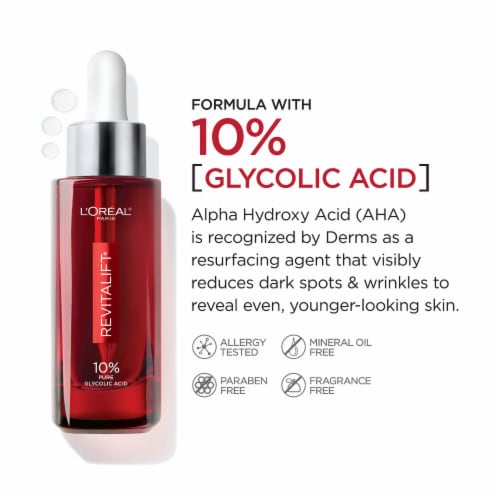 L'Oreal Paris Revitalift Derm Intensives Face Serum with 10% Pure Glycolic Acid Perspective: left